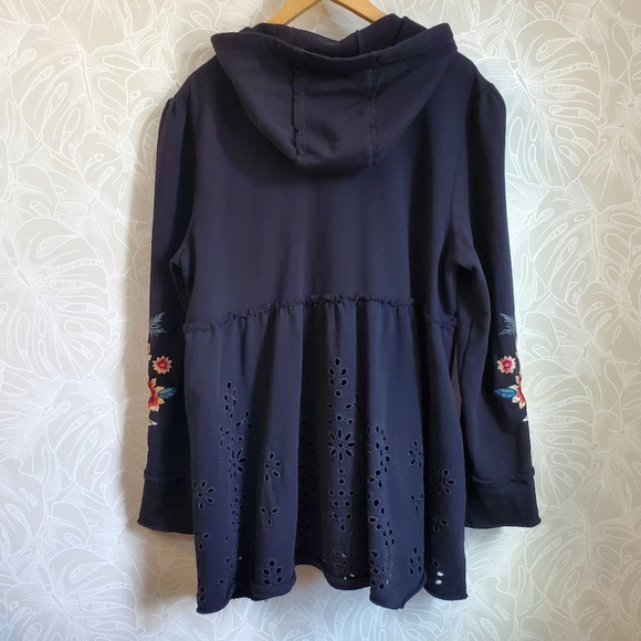Johnny Was Floral Junia French Terry Cotton Zip Up Hoodie Jacket - Picture 6 of 15